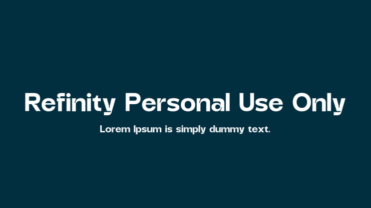 Refinity Personal Use Only Font