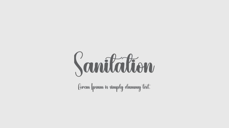 Sanitation Font