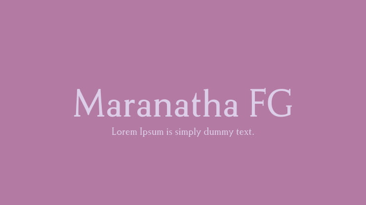 Maranatha FG Font