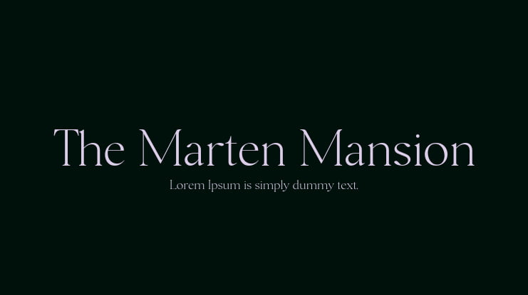 The Marten Mansion Font Family