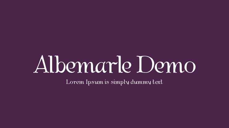 Albemarle Demo Font