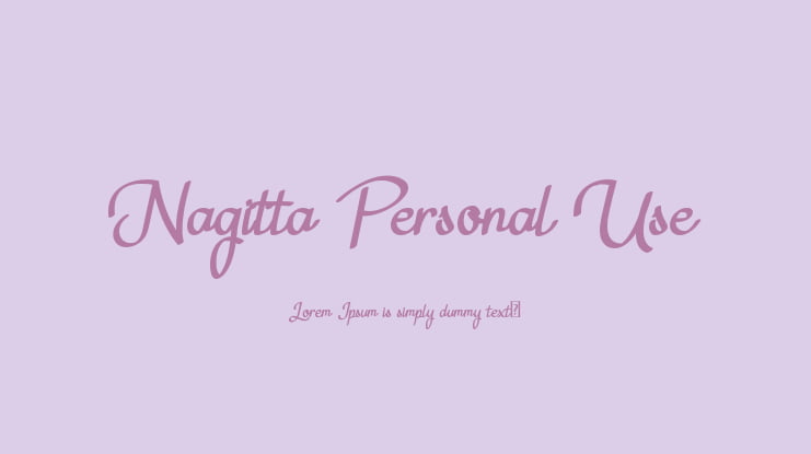 Nagitta Personal Use Font