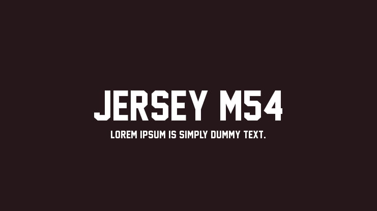 Jersey M54 Font : Download Free for 