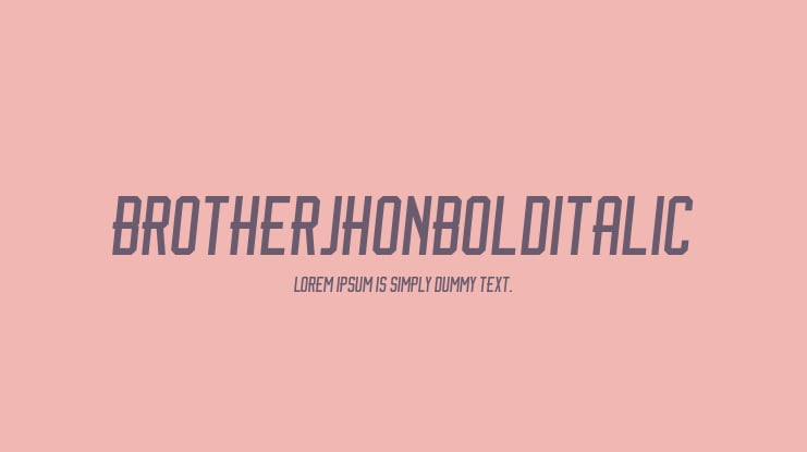 BrotherJhonBoldItalic Font