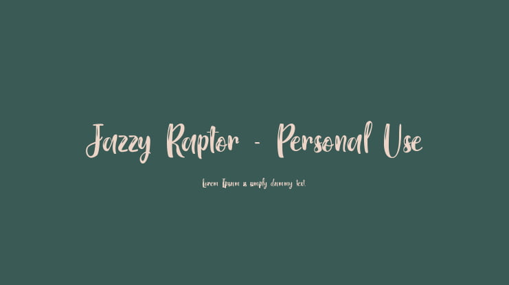 Jazzy Raptor - Personal Use Font