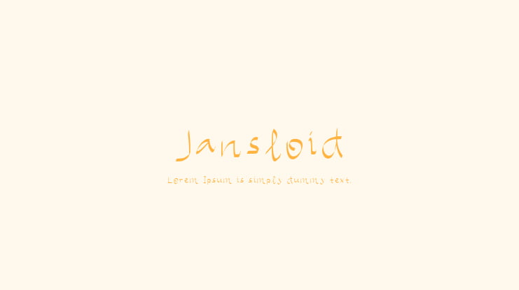 Jansloid Font