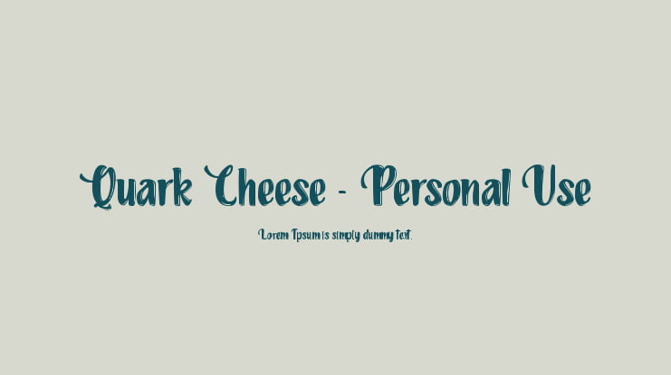 Quark Cheese - Personal Use Font