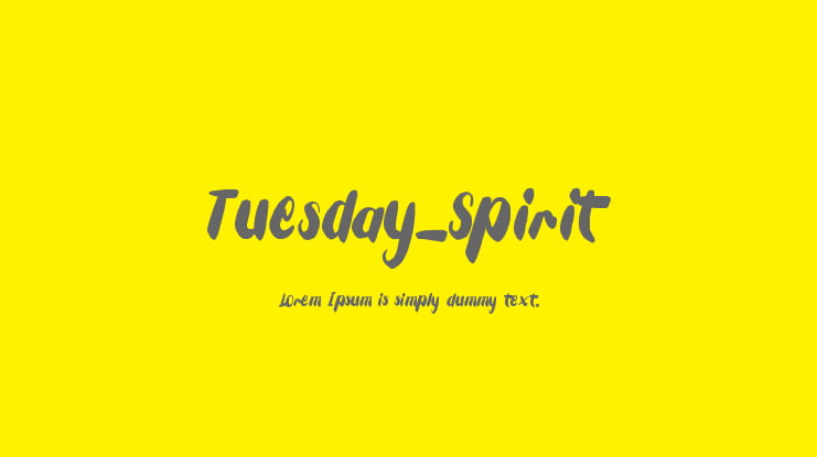 Tuesday_Spirit Font