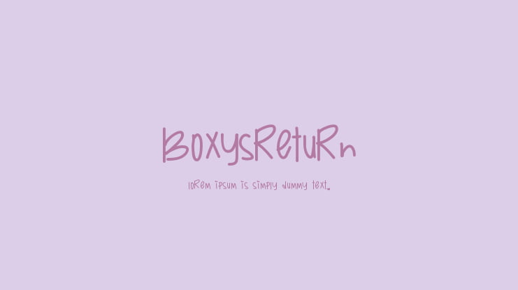 BoxysReturn Font