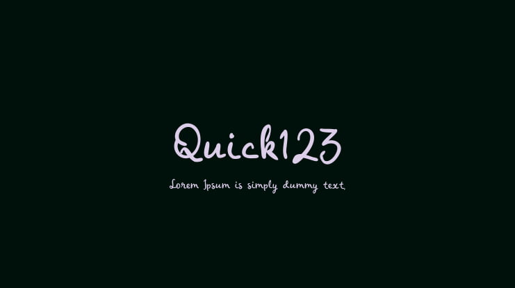 Quick123 Font