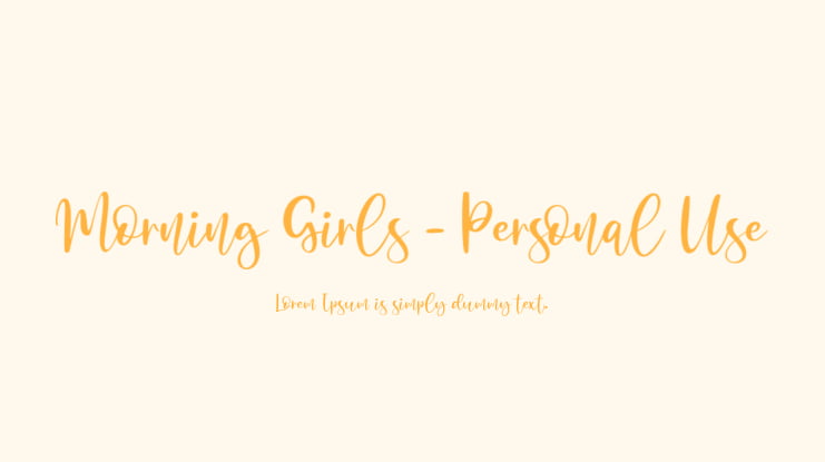 Morning Girls - Personal Use Font