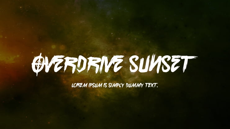 Overdrive Sunset Font, Chequered Ink
