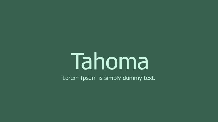 Tahoma font family - Typography