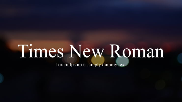 download times roman normal font