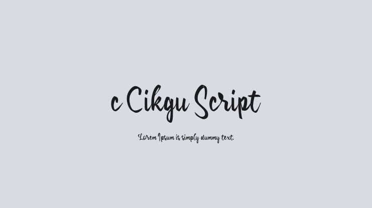 c Cikgu Script Font