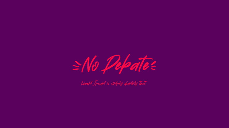 No Debate Font