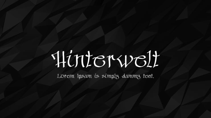 Hinterwelt Font