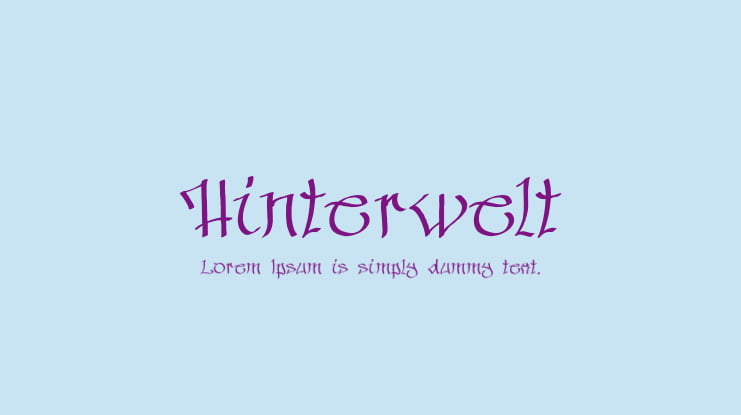 Hinterwelt Font