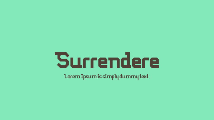 Surrendere Font