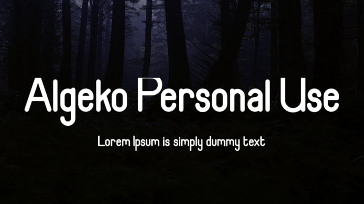 Algeko Personal Use Font