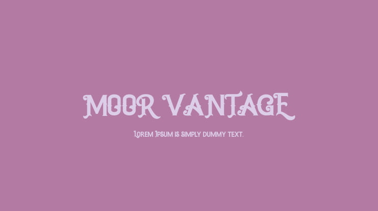 MOOR VANTAGE Font