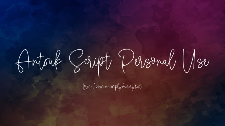 Antouk Script Personal Use Font Family