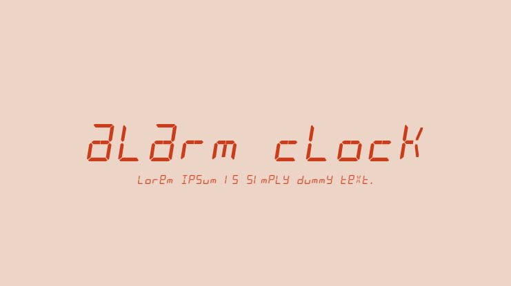 alarm clock Font