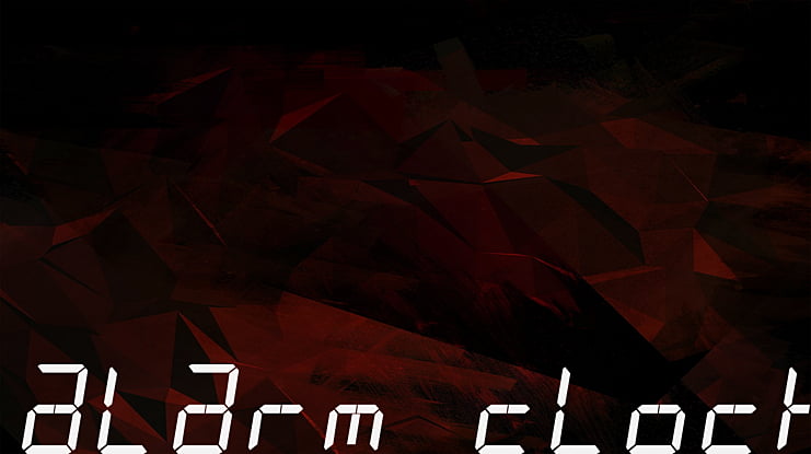 alarm clock Font