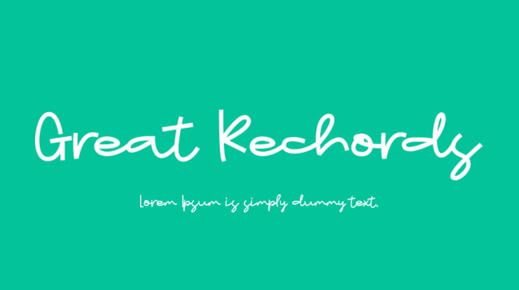 Great Rechords Font