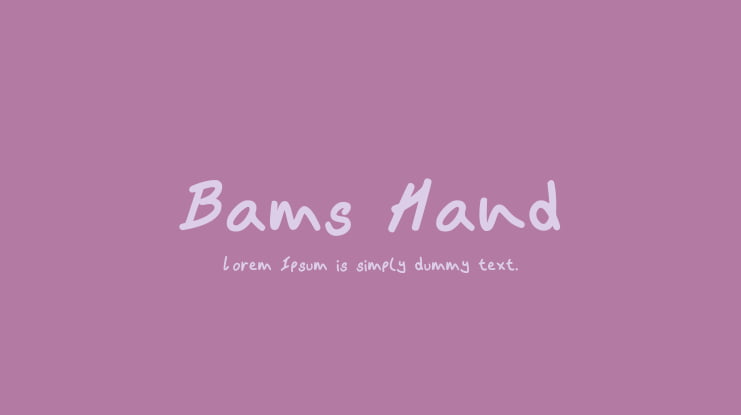 Bams Hand Font Download Free for Desktop Webfont