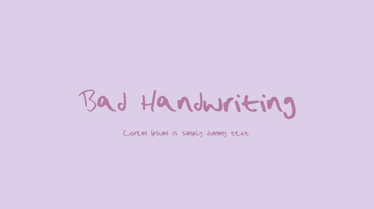 Bad_Handwriting Font