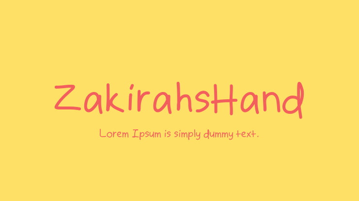 ZakirahsHand Font Family