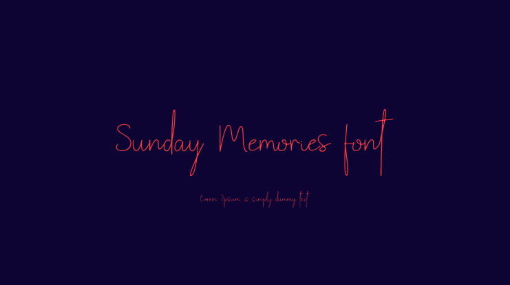 Sunday Memories font