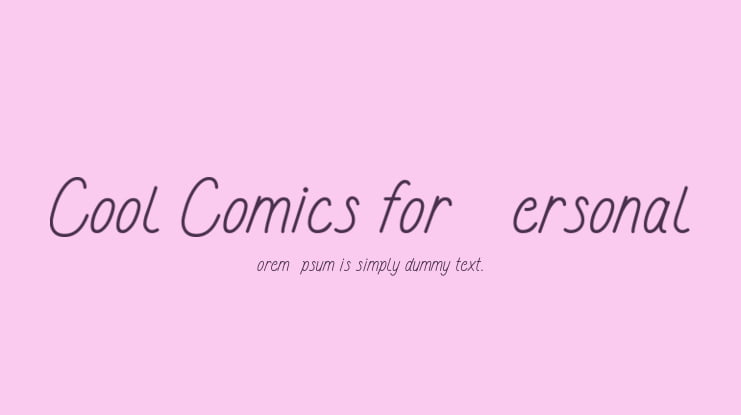 Cool Comics for Personal Font