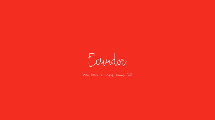 Ecuador Font Family