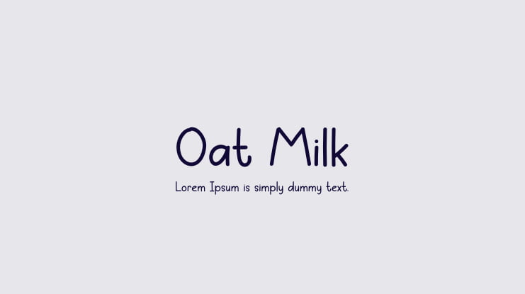 Oat Milk Font