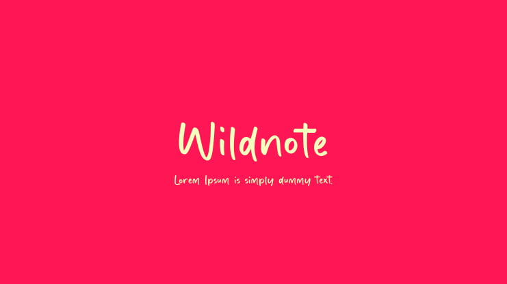 Wildnote Font