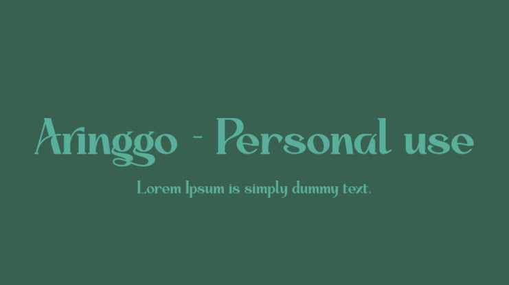 Aringgo - Personal use Font