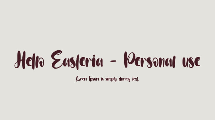 Hello Easteria - Personal use Font