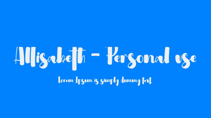 Allisabeth - Personal use Font