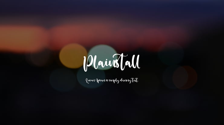 Plainstall Font