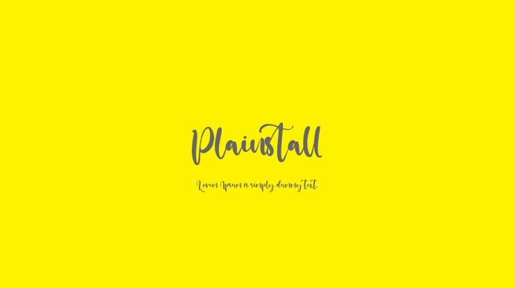 Plainstall Font