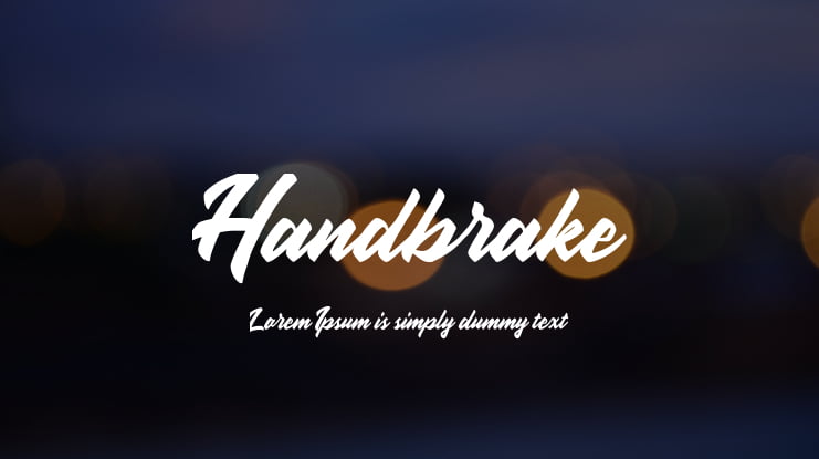 Handbrake Font