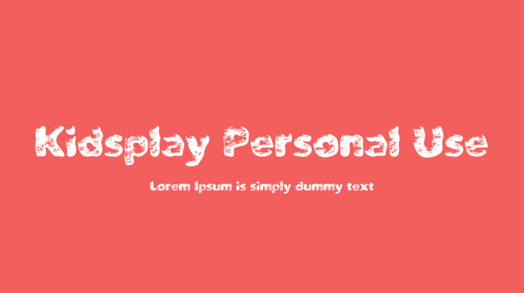 Kidsplay Personal Use Font