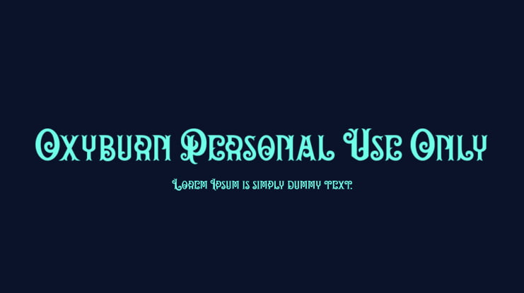 Oxyburn Personal Use Only Font