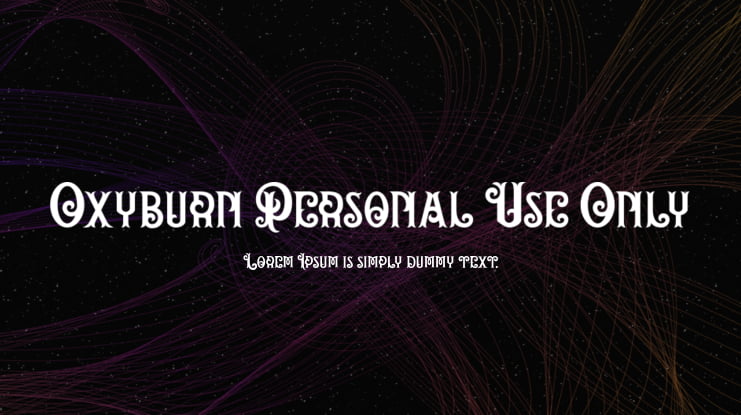 Oxyburn Personal Use Only Font