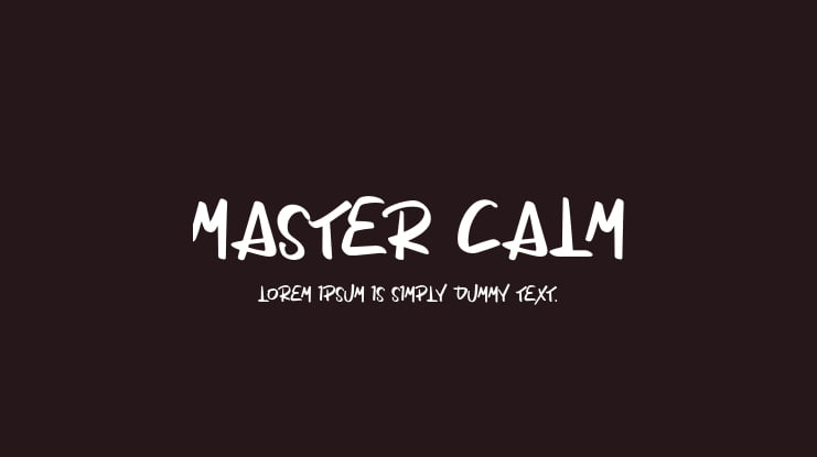 Master Calm Font