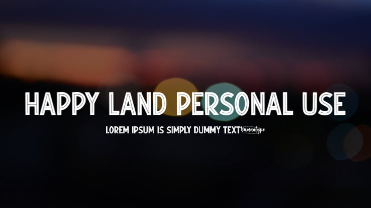 Happy Land Personal Use Font