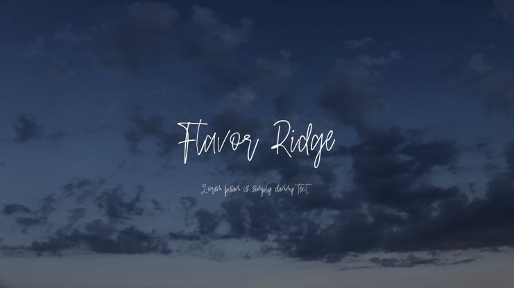 Flavor Ridge Font