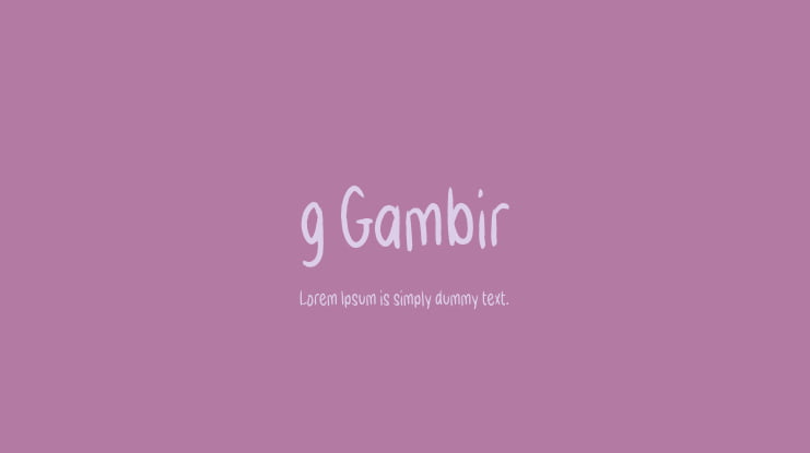 g Gambir Font